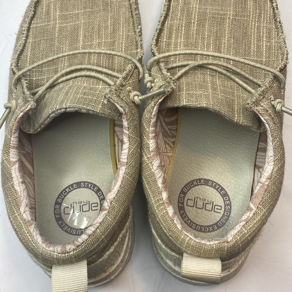 Hey Dude Beige Wendy Chambray Shoes - Picture 9 of 10